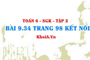 Bài 9.34 trang 98 Toán 6 Tập 2 Kết nối tri thức